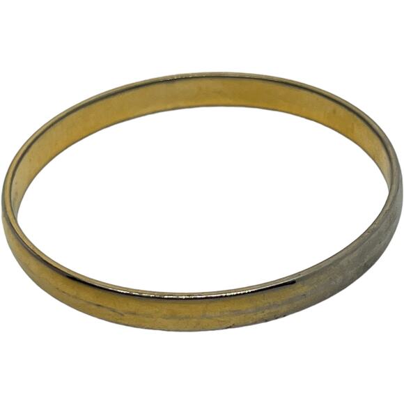 Vintage Monet Gold Tone Bangle Bracelet Classic Simple Round Minimalist 80s - Picture 5 of 7